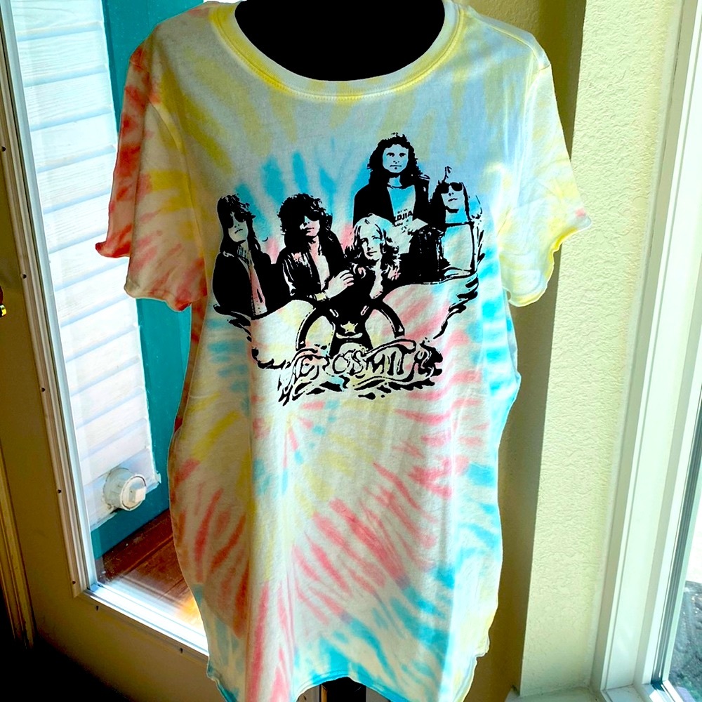 🎸Aerosmith tie dye T-shirt 🤘 - Picture 1 of 6